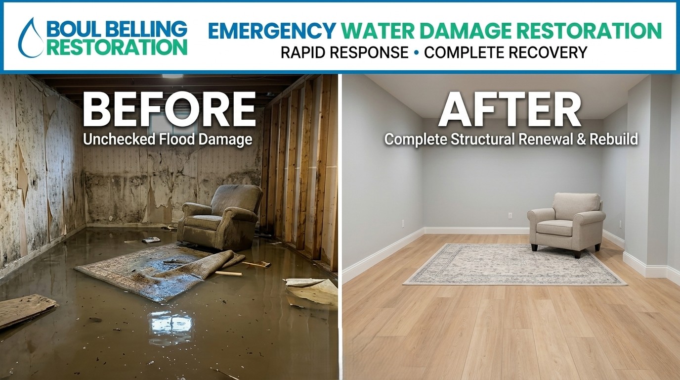 Before and After Emergency Water Damage Restoration — Boul Belling Restoration Bellingham WA